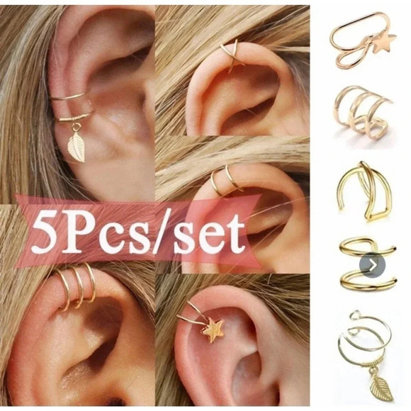 Clip on ear cuffs 5 Pcs Set - Picture 1 of 2